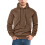 (Coffee, M) Pull-over printemps-automne uni décontracté sport ample à manches longues et capuche 1
