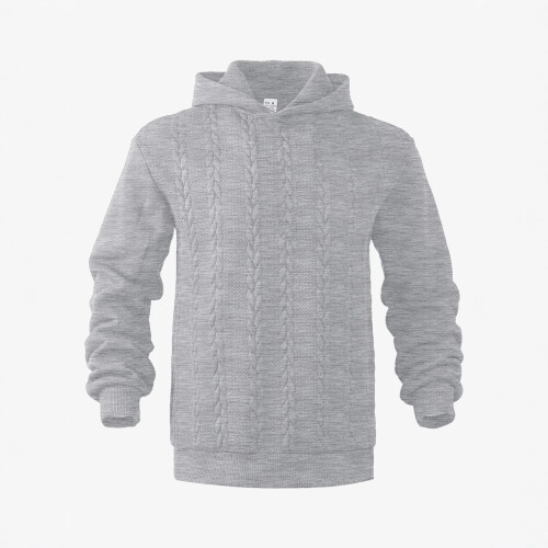 (Light gray, L) 2026 Autumn/Winter Men's Solid Color Hoodie Pullover Sweatshirt