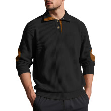 (black, M) Felpa con collo alto in jacquard ricamato da uomo