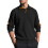 (black, S) Men's Embroidered Jacquard Stand Collar Sweatshirt 1