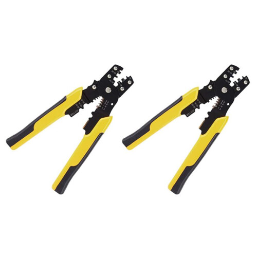2 Pcs Crimp Tool Crimper Plier Wire Crimpers Adjustable Crimping Range for Cutting and Pressing Cables