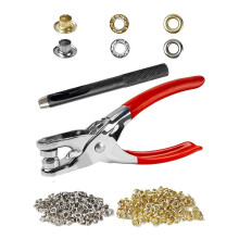 500-Teiliges 1/4-Zoll-ÖSen-Werkzeugset, Leder-Lochzange, ÖSen-Set mit 500 Metall-Gold- und Silberleder, Schuhe