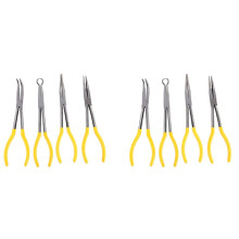 8 Pièces Ensemble de Pinces À Bec Extra Long de 11 Pouces ÉQuipement de Mécanicien À Pointe Coudée Droite Outils À Main