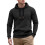 (black, L) Herren-Kapuzenpullover mit Jacquard-Muster und Tasche, kleinkariertes Steppgewebe 1
