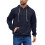(Navy blue, XXL) Men's Solid Jacquard Hooded Half-Zip Sweatshirt 1