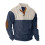 (grey, L) Plus Size Men's Corduroy Stand Collar Color Block Sweatshirt 3