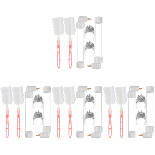 8Sets Reusable Plastic Bird Water Feeder White for Home Birds 1