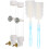 8Sets Reusable Plastic Bird Water Feeder White for Home Birds 7