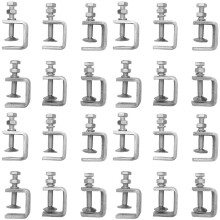 24Pcs C Clamps,U Clamps for Metal Working, Small Desk Clamp with Stable Wide Jaw Opening & Protective Pads/I- Design