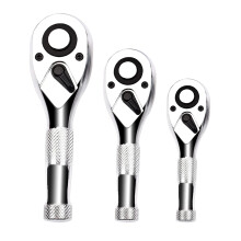 1/4, 3/8, 1/2 Inch Drive Stubby Ratchet Set 3Pc Ratchet Quick-Release 72-Tooth