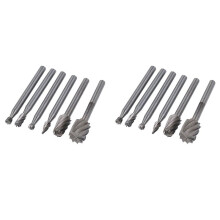 12PCS HSS Rotary Multi Tool Burr Routing Router Bit Mill Cutter Attachment for