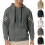 (black, L) Men's Lightweight Hooded Jacquard Patchwork Sweatshirt 2