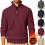 (Navy blue, S) 26 Men's Twill Jacquard Ribbed Half-Zip Sweatshirt 2