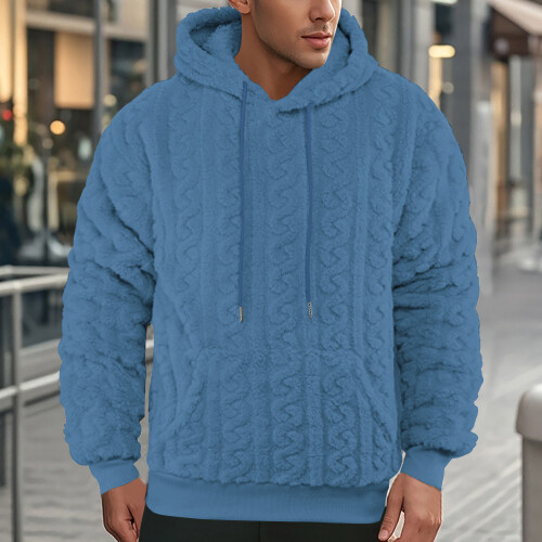 (apricot, XXL) Herren-Kapuzenpullover aus Jacquard-Teddyfleece 1