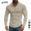 (White, M) Men's Checkered Half-Zip Sweatshirt Stand Collar Long Sleeve Top 2
