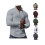 (White, M) Men's Checkered Half-Zip Sweatshirt Stand Collar Long Sleeve Top 4