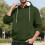 (Khaki, XL) Men's Embroidered Hooded Sweatshirt, Jacquard Pullover, Thickened for Autumn Winter 4