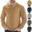 (Dark gray, L) Retro Patchwork Embroidered Half-Zip Men's Long Sleeve Sweatshirt 3