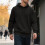 (Navy blue, S) Men's Plus Size Thickened Jacquard Hooded Sweatshirt 3