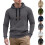 (black, M) Herren-Kapuzenpullover mit Jacquard-Muster und Tasche, kleinkariertes Steppgewebe 2