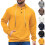(coffee brown, XL) Men's Solid Jacquard Hooded Half-Zip Sweatshirt 2