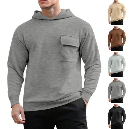 (black, L) Men's 26-Style Fleece Patchwork Hoodie, Plus Size Pullover 2