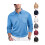 (Light Blue, L) Men's Casual Loose Long Sleeve Mesh Collar Button-Down Solid Shirt 3