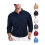 (Gray, M) Men's Casual Loose Long Sleeve Mesh Collar Button-Down Solid Shirt 4