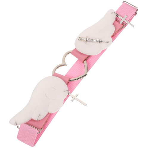2Pièces Bandes De Jambe Rose PU Ajustables Accessoires Costume 1