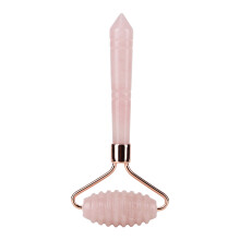 Set di rullo per il viso e Gua Sha in quarzo rosa per la routine di cura della pelle, strumenti di bellezza per modellare la mascella che migliorano