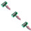 3Pièces Rouleaux Décoratifs Vert Motifs 8