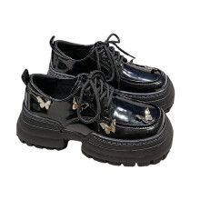 Retro en minimalistische platform Oxford schoenen in Britse stijl met vetersluiting, gotische stijl, loafers met dikke zool, robuuste platform