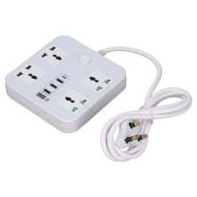 Børnesikringsstikdåse Brandsikker med USB-opladeporte Universal stikdåse Overspændingsbeskytter Tænd/sluk-knap Forlængerledning Flad