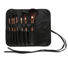 Durable Handles Makeup Brush Kit with Soft Synthetic Bristles, 7PCS Set for Eyebrows Eyes Cheeks Includes Portable Case & Easy Application Design