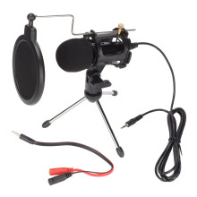 Microfon condensator Simplicity Plug And Play pentru înregistrare, filtru dublu strat, montare pe șoc, filtru anti-jet integrat, protecție