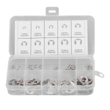 Kit d'assortiment de circlips externes en acier inoxydable antirouille, tailles métriques, pour la fixation de machines