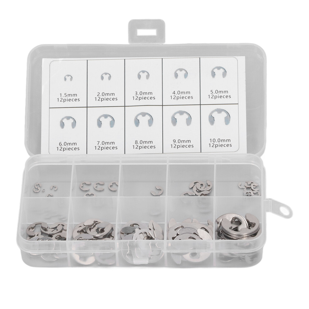 Metric Sizes E Clip External Retaining Ring Set Stainless Steel Rustproof Assortment Kit For Machinery Fastening Needs 9551475022635