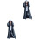 2Pièces Impermeables Ponchos Adulte Noir Portable 2