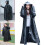 2Pièces Impermeables Ponchos Adulte Noir Portable 11