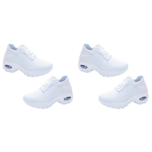 2Paires Chaussures Sport Blanches Confortables Résistantes 1