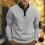 (Light gray, XXXL) TK Color Block bestickter Fleece-Pullover 1