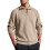 (Khaki, S) Men's Embroidered Jacquard Stand Collar Sweatshirt 1
