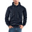 (Navy Blue, M) Pull-over printemps-automne uni décontracté sport ample à manches longues et capuche 1