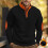 (black, XXL) TK Color Block Embroidered Fleece Lined Pullover Sweatshirt 1