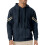 (Navy blue, XXL) Felpa leggera con cappuccio e patchwork jacquard da uomo 1