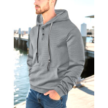 (grey, XXL) Felpa con cappuccio da uomo primavera autunno, vestibilità comoda e casual
