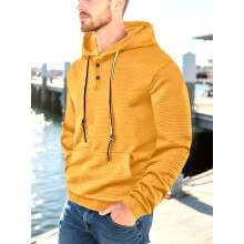 (orange, XL) Sweat à capuche homme printemps-automne, grande taille, coupe ample, haut décontracté