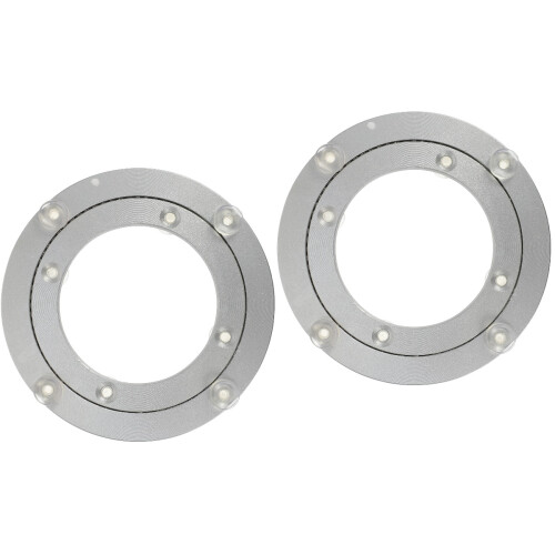 2Pièces Base Rotative En Alliage Aluminium Argent Pour Table À Dîner 2