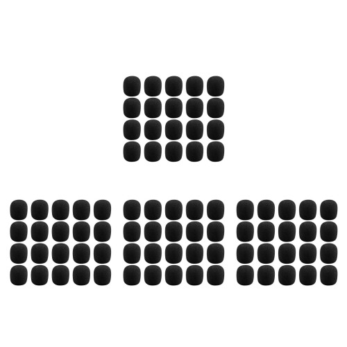 160Pièces Protège-Microphones Mousse Noir Pour Micro Cravate Pratique 1