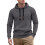 (Light gray, M) Herren-Kapuzenpullover mit Jacquard-Muster und Tasche, kleinkariertes Steppgewebe 1